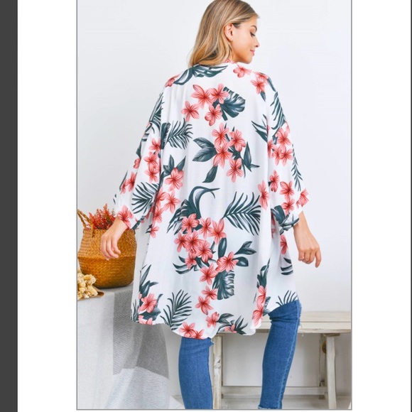 Bohemian Chic Floral Kimono Wrsp With Sleeves One Size S-2X - Picture 3 of 8